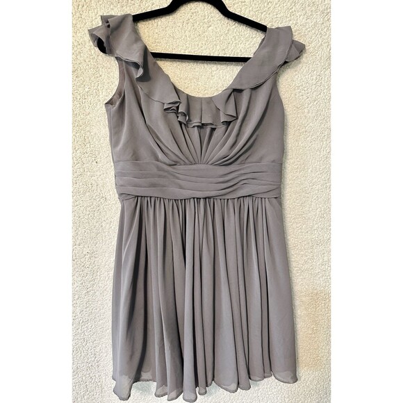 Wtoo by Watters & Watters Bridesmaids Prom Gray Short Dress Size 15 - Picture 2 of 9